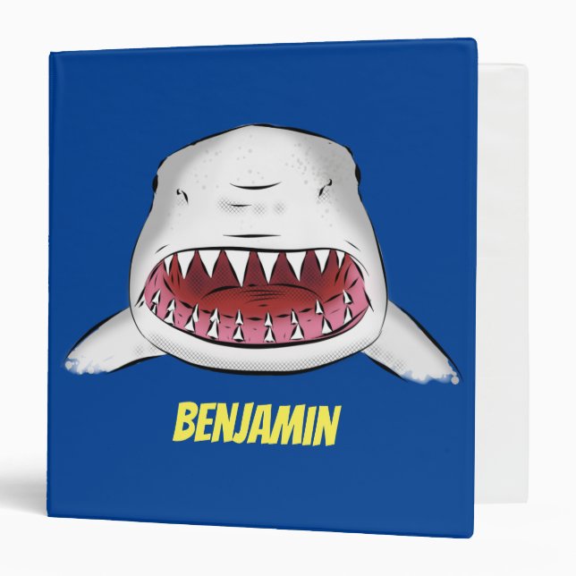 Classeur Grand requin blanc moyen dessin animé (Devant/Intérieur)