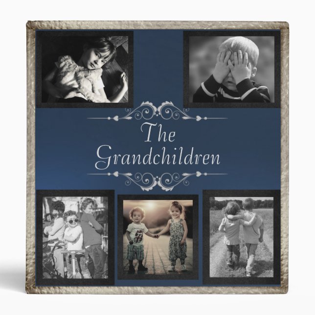 Classeur Grandchildren Photo Album - Blue/Silver (Devant)