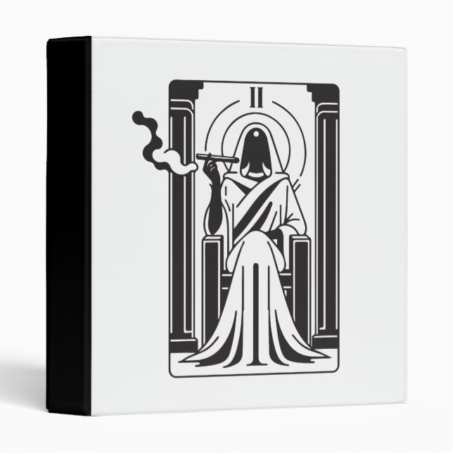 Classeur Grande Prêtresse du Tarot Fumant de l'Occultisme (Devant/Côté)