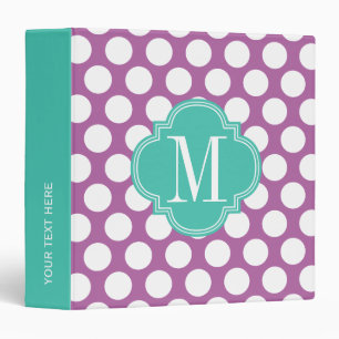 Classeur Grands points chics de pourpre et de turquoise