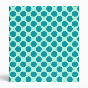 Classeur Grands points rétro - aqua et turquoise