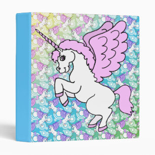 Classeur Graphique rose et blanc de licorne