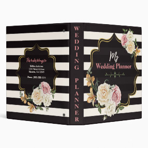 Classeur Gras noir, Grandes ivoire, Wedding planner floral