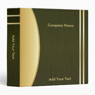 Classeur Gras Rich Dark Olive Green et Gold Société Design