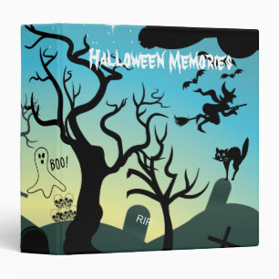 Classeur Graveyard noir, aqua, jaune Halloween coutume