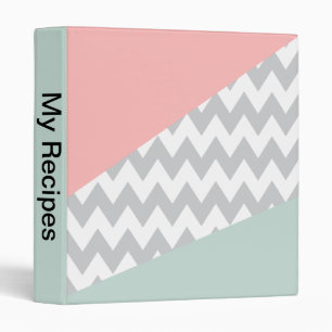 Classeur Gray Chevron Mint et Coral