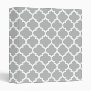Classeur Gray White Moroccan Quatrefoil Pattern #5