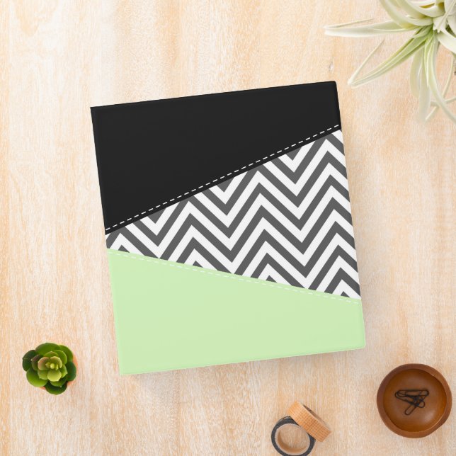 Classeur Gray Zigzag, Gray Chevron, Zigzag Pattern, Mint (In Situ)