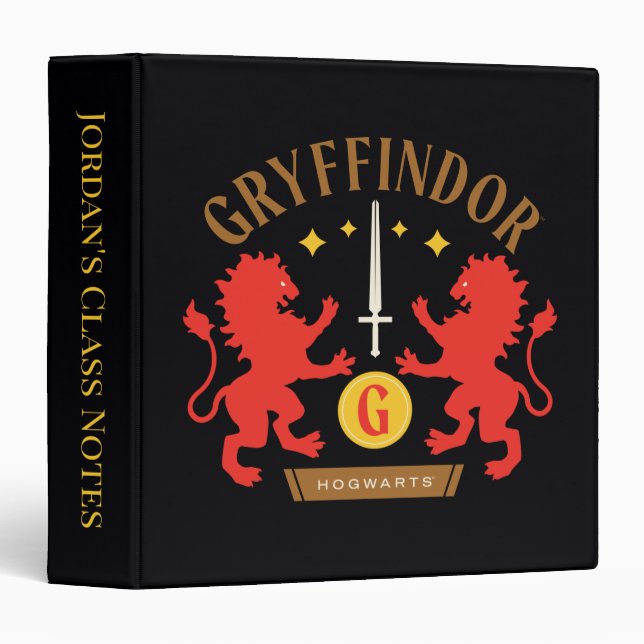 Classeur GRAYFFINDOR™ Maison double Lion épée graphique (Devant/Côté)