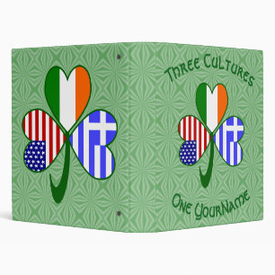 Classeur Grèce Irlande États-Unis Trèfle Texte personnalisé
