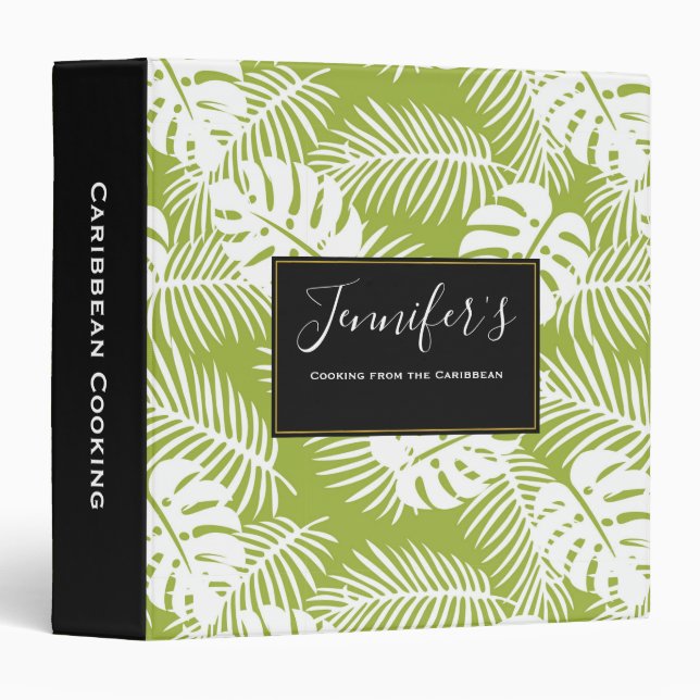 Classeur Green Palm Feuille Rainforest Motif (Devant/Côté)