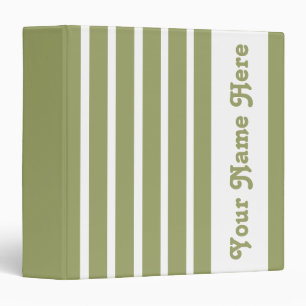 Classeur Green Safari Stripe avec nom