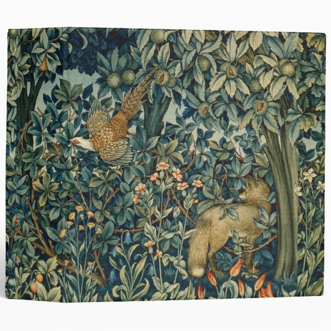 Classeur GREENERY, FOREST ANIMALS Pheasant, Fox, Green Flor (Devant/Côté)