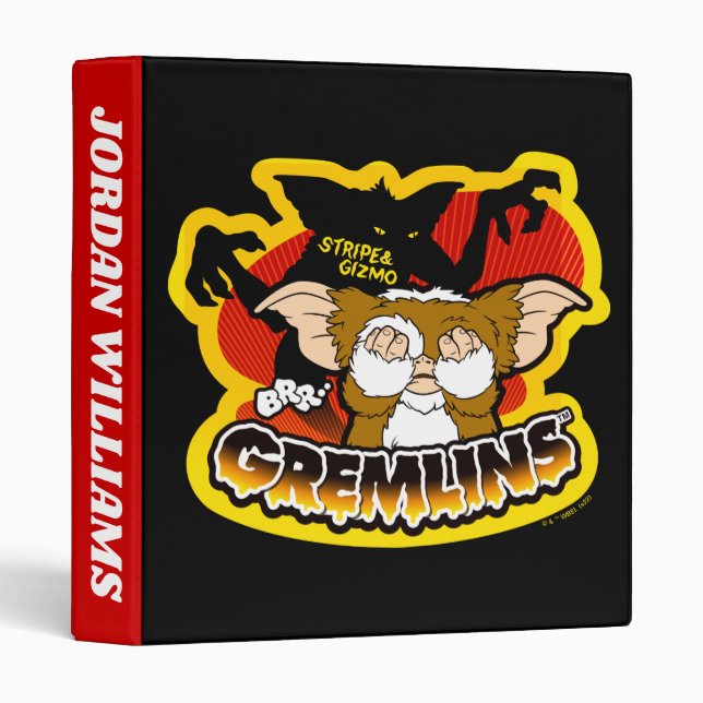 Classeur Gremlins | Gizmo Stripe | Ajouter Votre Nom (Devant/Côté)
