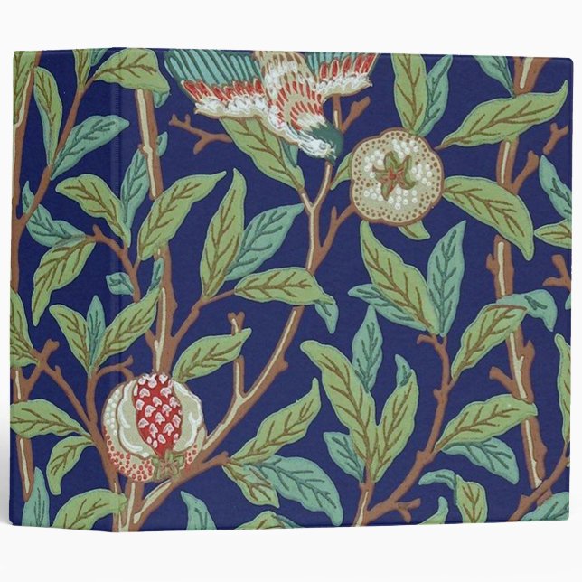 Classeur Grenade et Petit Oiseau, William Morris (Devant/Côté)