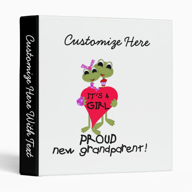 Classeur Grenouille Fière grand-parent des cadeaux de fille (Devant/Côté)