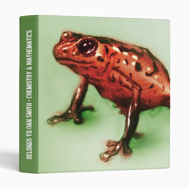 Classeur Grenouille rouge, Esquisse d'animal sauvage en ver (Devant/Côté)