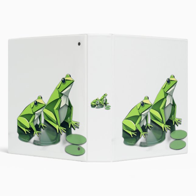 Classeur Grenouilles Origami de style géométrique (Arrière-plan)
