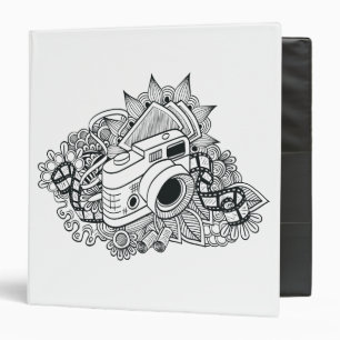 Classeur Griffonnage d'appareil-photo de hippie