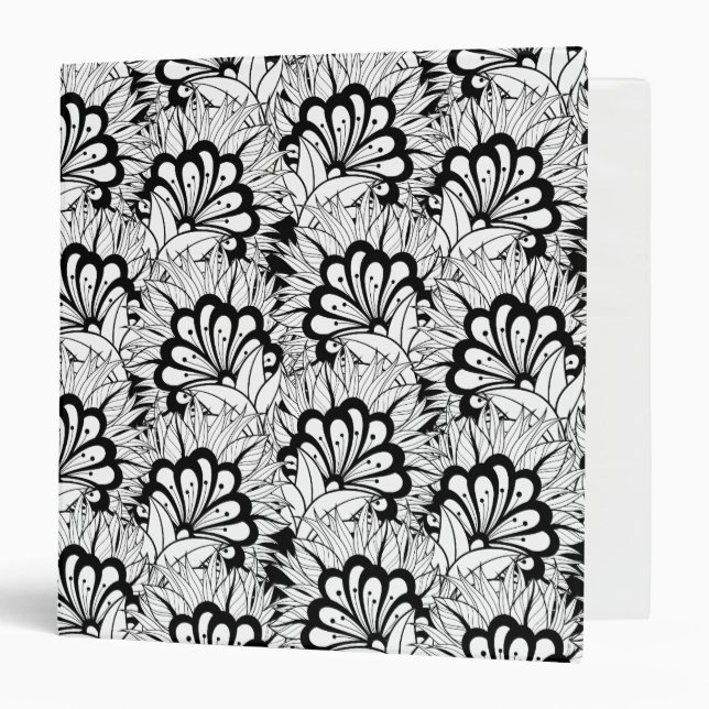 Classeur Griffonnage de motif de fleur (Devant/Intérieur)