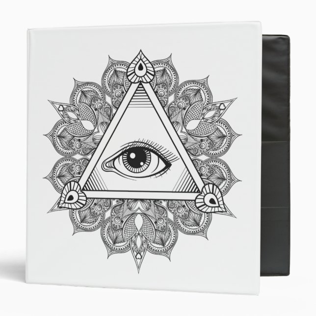 Classeur Griffonnage de symbole de pyramide d'oeil (Devant/Intérieur)
