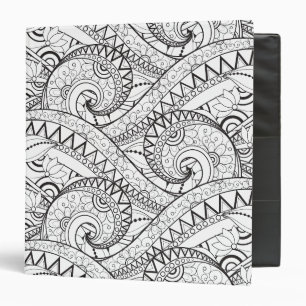 Classeur Griffonnage floral détaillé de motif