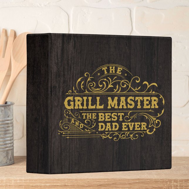 Classeur Grill Master et meilleur papa jamais père Recette  (In situ kitchen table)