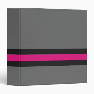 Classeur Gris avec les rayures roses et noires