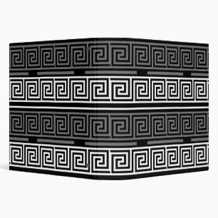 Classeur Gris Blanc Noir Clé grecque Fret Motif Design
