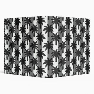 Classeur Gris Blanc Tropical Palmiers Stripes Design