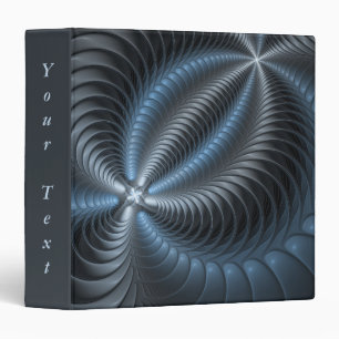 Classeur Gris bleu plastique 3D Fractal moderne Texte Abstr