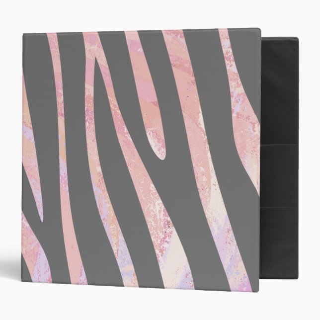 Classeur Gris clair et rose Zebra (Devant/intérieur)