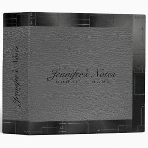 Classeur Gris Faux Cuir Noir Métallurgique Cadre géométriqu
