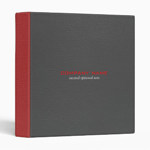 Classeur Gris foncé et Rouge Faux cuir look Customisé