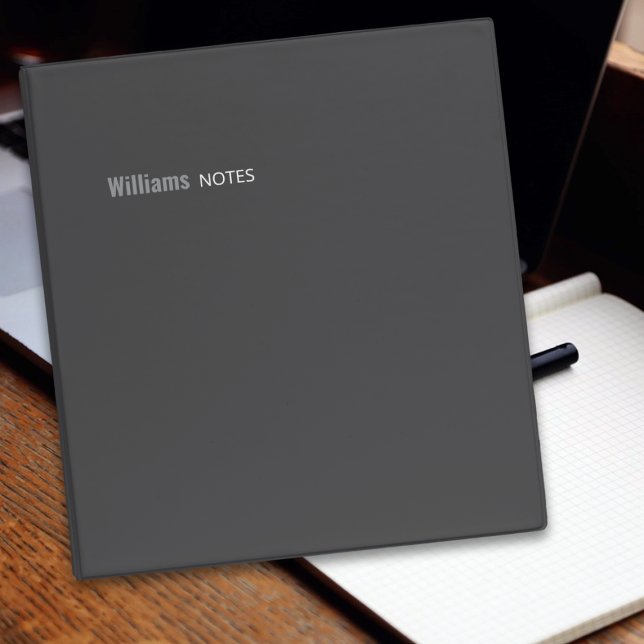 Classeur gris foncé simple et moderne pour notes (Créateur téléchargé)