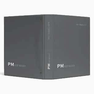 Classeur gris simple et moderne avec nom