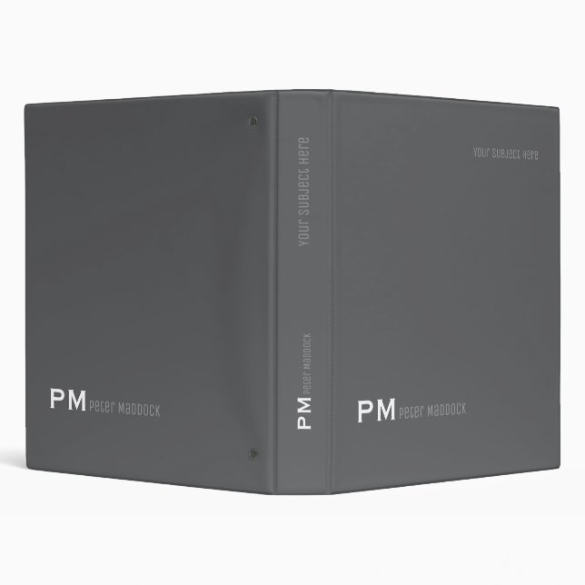 Classeur gris simple et moderne avec nom (Arrière-plan)