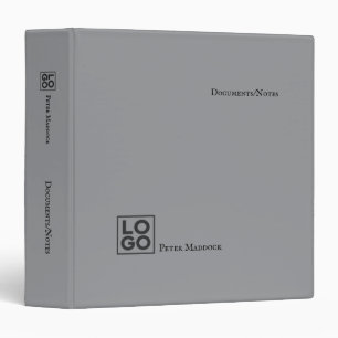 Classeur gris simple moderne avec logo d'entrepris