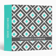 Gris, Turquoise, Blanc Ikat Diamond Motif