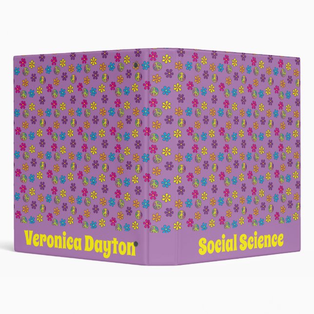Classeur Groovy Hippie Peace and Flower Shower (Arrière-plan)