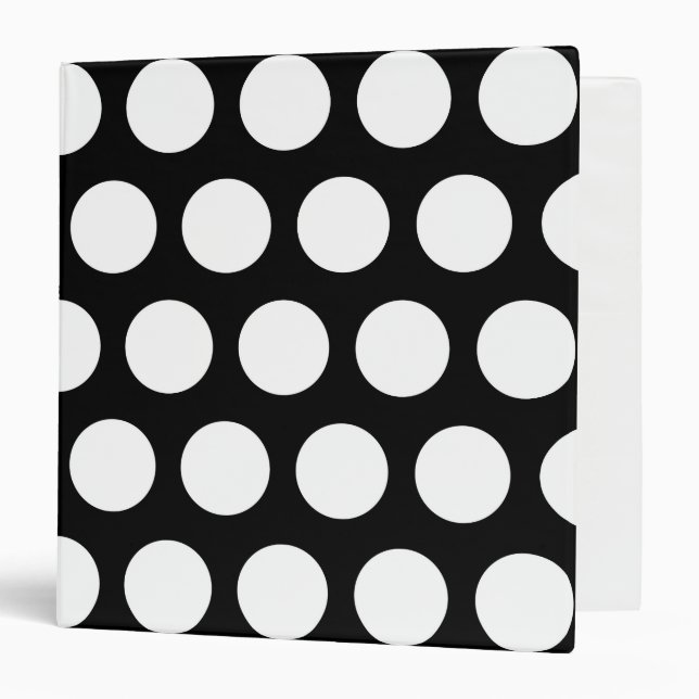 Classeur Gros Pois noirs et blancs (Devant/Intérieur)