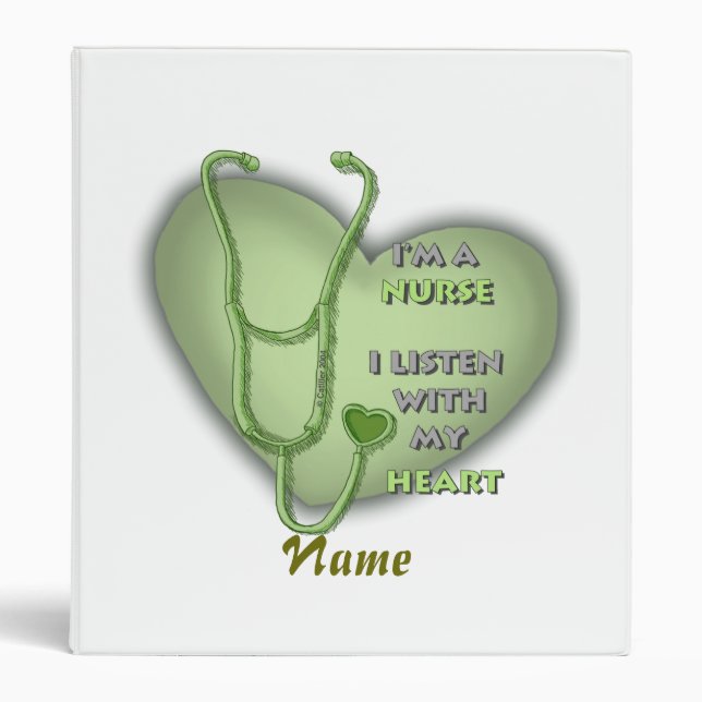 Classeur Grosse infirmière au coeur vert (Devant)