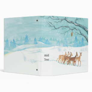Classeur Groupe de chevreuils en hiver Coeur d'illustration