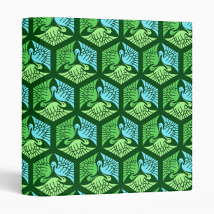 Classeur Grues japonaises, Jade Green et Bleu clair