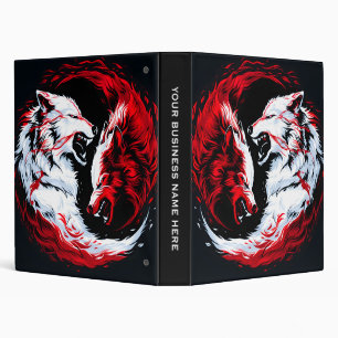 Classeur Guerrier Loup Cosmique Rouge Blanc