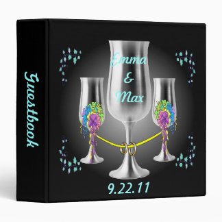 Classeur Guestbook argenté et photos d'unité de gobelet