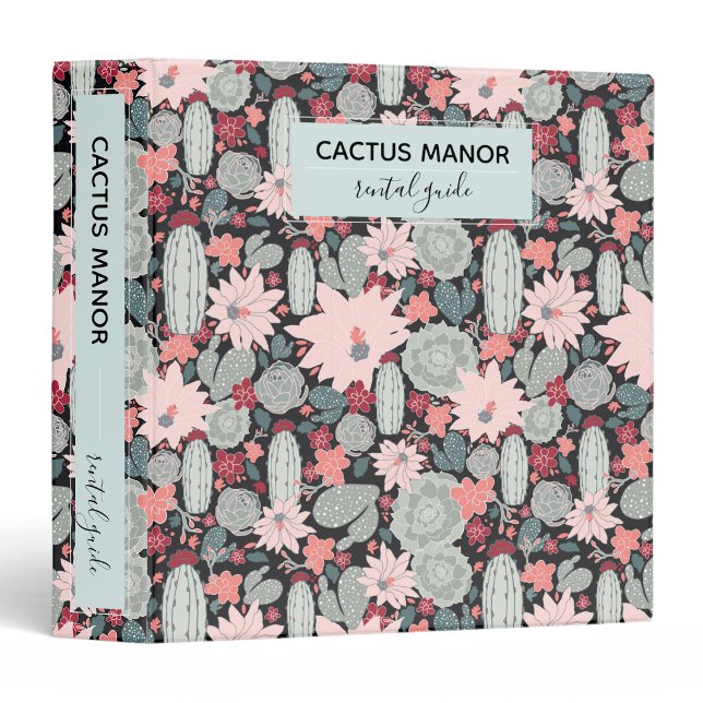 Classeur Guide de location de Cactus Plantes (Succulent Plants Cactus Vacation Rental Guide 3 Ring Binder from Jenn's Emporium. )