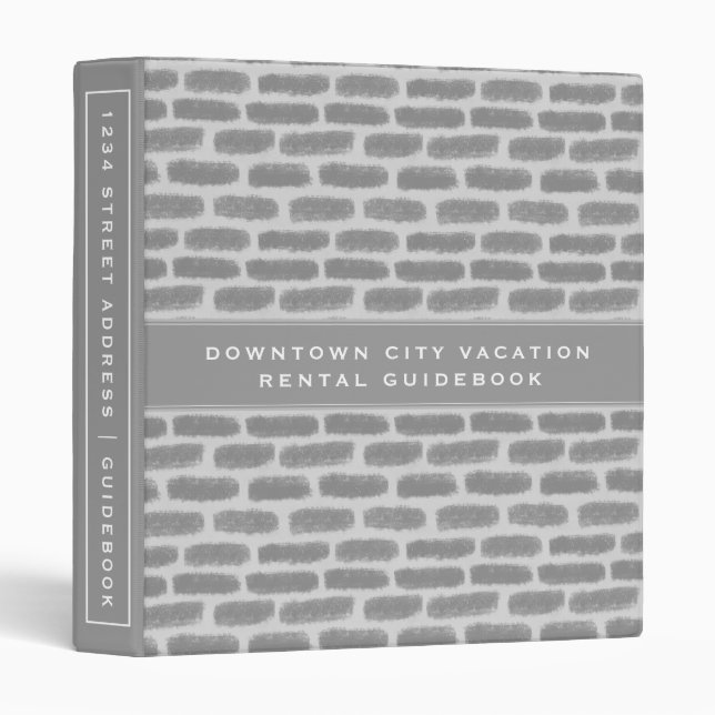 Classeur Guide de location de vacances | Brick gris clair (Devant/Côté)