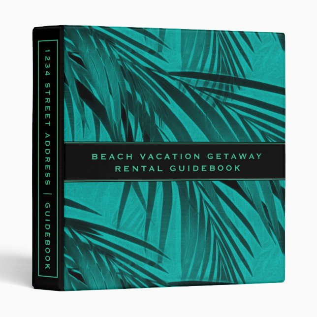 Classeur Guide de location de vacances | Feuille de palme T (Devant/Côté)