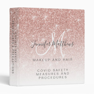 Classeur Guide de sécurité COVID rose Parties scintillant o